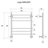 Energy Ergo | электрический полотенцесушитель 600x500