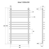 Energy Ideal | водяной полотенцесушитель 1000x500