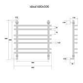 Energy Ideal | водяной полотенцесушитель 600x500