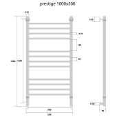 Energy Prestige | водяной полотенцесушитель 1000x500