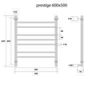 Energy Prestige Lux | водяной полотенцесушитель 600x500