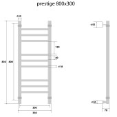 Energy Prestige Lux | водяной полотенцесушитель 800x300