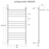 Energy Prestige Modus Lux | водяной полотенцесушитель 1000x500