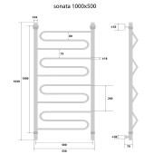 Energy Sonata Lux | водяной полотенцесушитель 1000x500