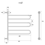 Energy U chrome G3 | электрический полотенцесушитель 770х635