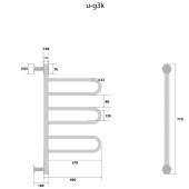 Energy U chrome G3K | электрический полотенцесушитель 770х400