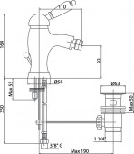 Fiore Imperial Sky 82GO5321 | смеситель для биде gold (золото)