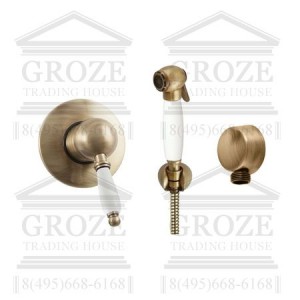 Fiore Imperial комплект гигиенический душ со смесителем (бронза/керамика) ― Сан-Топ