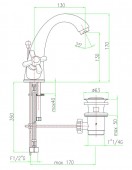 Fiore Margot 26GO0623 | смеситель для раковины (золото)