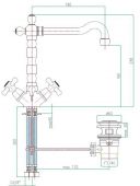 Fiore Margot 26GO0625 | смеситель для раковины (золото)