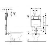 Geberit Sigma 8 109.791.00.1 бачок скрытого монтажа для приставного унитаза Devon&Devon (UP720)