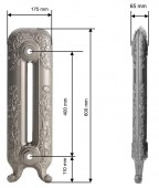 GURATEC DIANA 590/01 | чугунный радиатор - 1 секция AntikGold (античное золото)