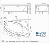 2LUA1S1 HAFRO Luna угловая левая | акриловая ванна 150х104 Standart