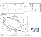 2NVB5S2 HAFRO Nova угловая левая | акриловая ванна 164х110 Standart