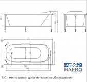 2NVA8N2  HAFRO Nova Comfort 1500 | акриловая ванна 150х70 Standart