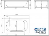 2NVA2N2 HAFRO Nova Light 1200 | акриловая ванна 120х70 Standart