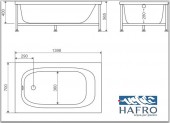 2NVA4N2 HAFRO Nova Light 1400 | акриловая ванна 140х70 Standart