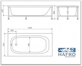 2NVA5N2 HAFRO Nova Light 1500 | акриловая ванна 150х70 Standart