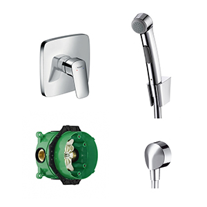 Hansgrohe Logis 71605000+32129000 | комплект гигиенический душ со смесителем (хром) ― Сан-Топ