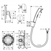 Hansgrohe Logis 71605000+32129000 | комплект гигиенический душ со смесителем (хром)