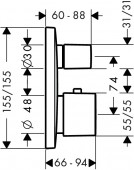 Hansgrohe PuraVida 15775 | термостат с запорным вентилем