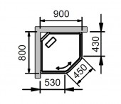 63032289L INR Bric Model 3 | пентаганальная душевая кабина 80х90 (левая)