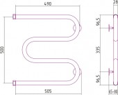 Сунержа М-образный 00-0007-5050 | водяной полотенцесушитель 500x500