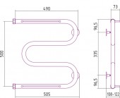 Сунержа М-образный 00-0008-5050 | водяной полотенцесушитель + 2 полки 500x500