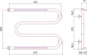Сунержа М-образный 00-0008-5065 | водяной полотенцесушитель + 2 полки 500x650
