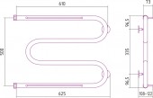 Сунержа М-образный 00-0008-5065 | водяной полотенцесушитель + 2 полки 500x650