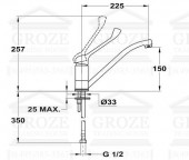 Mofem Junior Evo 159-0025-00 | локтевой медицинский смеситель для инвалидов (хирургический)