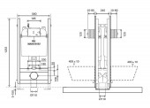 600859 OLI 74 Plus | инсталляция двойная самонесущая для подвесного унитаза 