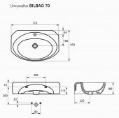 Opoczno OK-03-003 Bilbao | раковина накладная 71x45