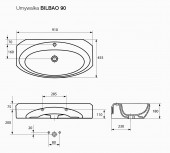 Opoczno OK-03-004 Bilbao | раковина накладная 91x45
