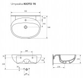 Opoczno OK-02-001 Kioto | раковина подвесная 70x54