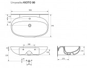Opoczno OK-02-003 Kioto | раковина подвесная 90x54