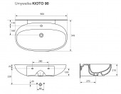 Opoczno OK-02-003 Kioto | раковина подвесная 90x54