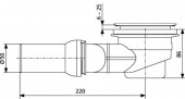 SANIT 34.047 823/90 FW | сифон для душевого поддона (без декоративной накладки)