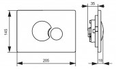 Sanit S706 | клавиша смыва для унитаза (цвет хром)
