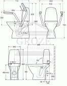 Напольный высокий унитаз Ifo Sign 6872 (под поручни для инвалидов)