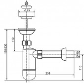 SANIT 31.002 бутылочный сифон 609/1 для раковины 