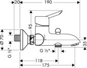 Hansgrohe Focus S 31742000 | смеситель для ванны