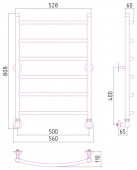 Стилье (Сунержа) Аксиома Люкс 00020-8050 | водяной полотенцесушитель 800х500