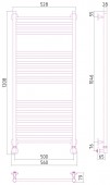 Стилье (Сунержа) Рапсодия Люкс 00023-1050 | водяной полотенцесушитель 1000х500