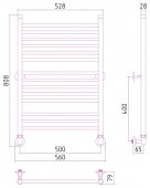 Стилье (Сунержа) Рапсодия 00023-8050 | водяной полотенцесушитель 800х500