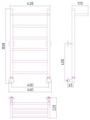 Стилье (Сунержа) Универсум Люкс 00024-8040 | водяной полотенцесушитель 800х400