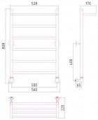 Стилье (Сунержа) Универсум Люкс 00024-8050 | водяной полотенцесушитель 800х500