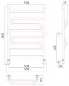 Стилье (Сунержа) Вариация 00021-8050 | водяной полотенцесушитель 800х500