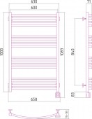 Сунержа Аркус 00-0530-1060 | электрический полотенцесушитель 1000x600 (левый) скрытое подключение