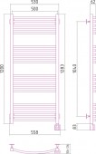 Сунержа Аркус 00-0531-1250 | электрический полотенцесушитель 1200x500 (правый) скрытое подключение